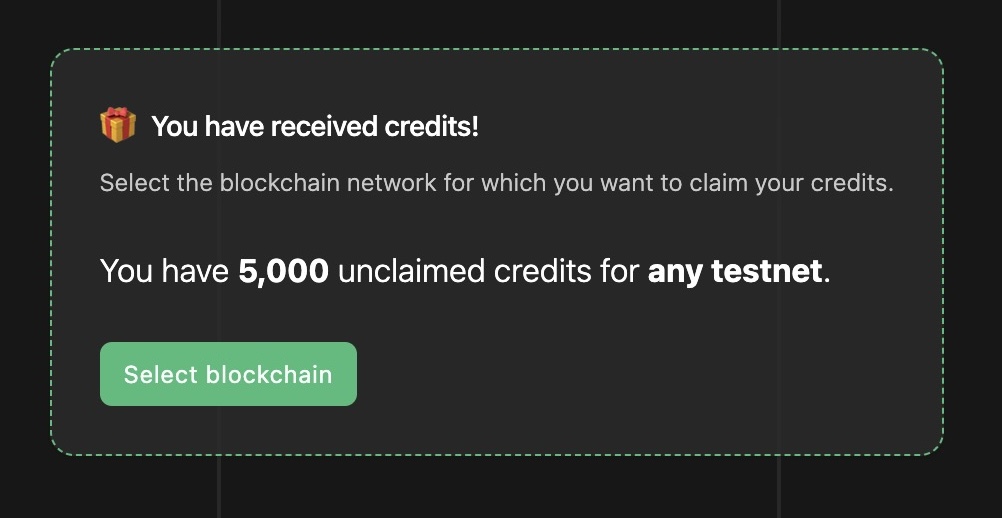 claim initial testnet credits